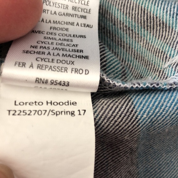 Toad & Co Loreto Hoodie men’s pull over top striped blue size L A2 - Picture 7 of 7